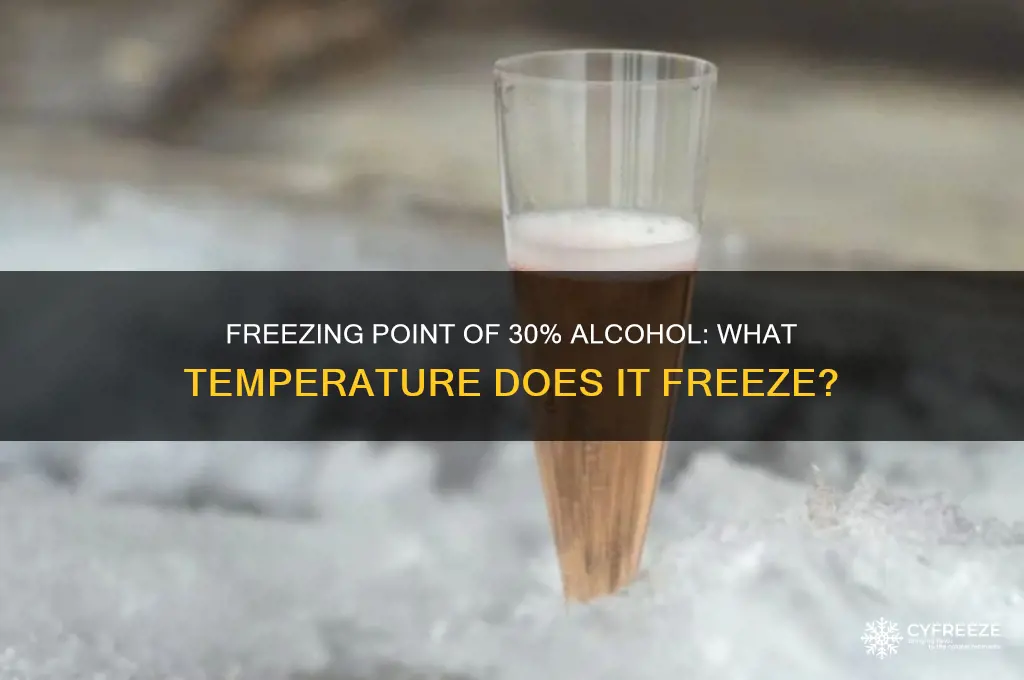 what temperature does 30 alcohol freeze