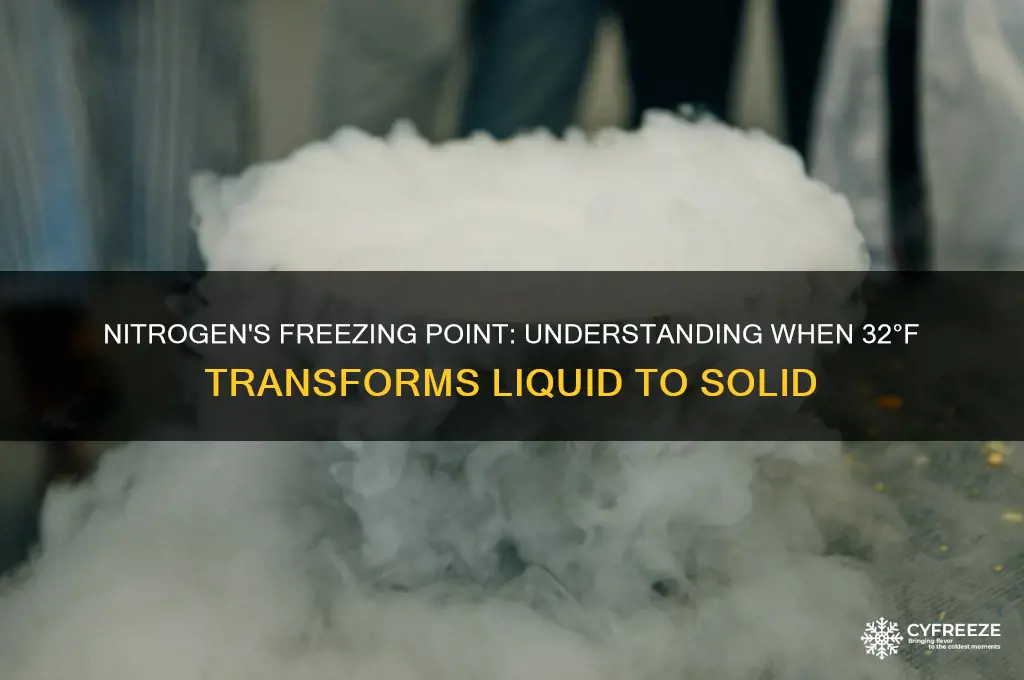 what temperature does 32 nitrogen freeze