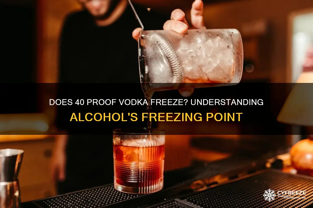 what temperature does 40 proof vodka freeze
