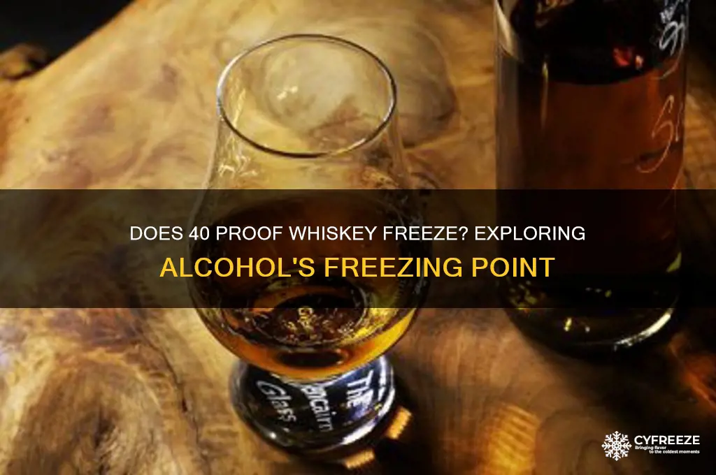 what temperature does 40 proof whiskey freeze