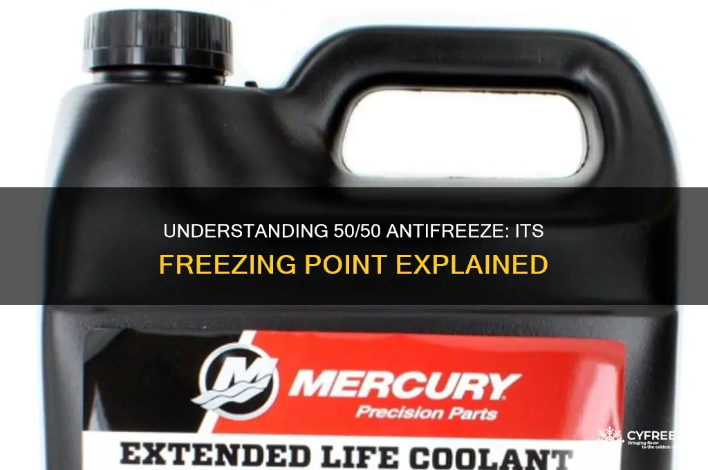 what temperature does 50 50 antifreeze freeze