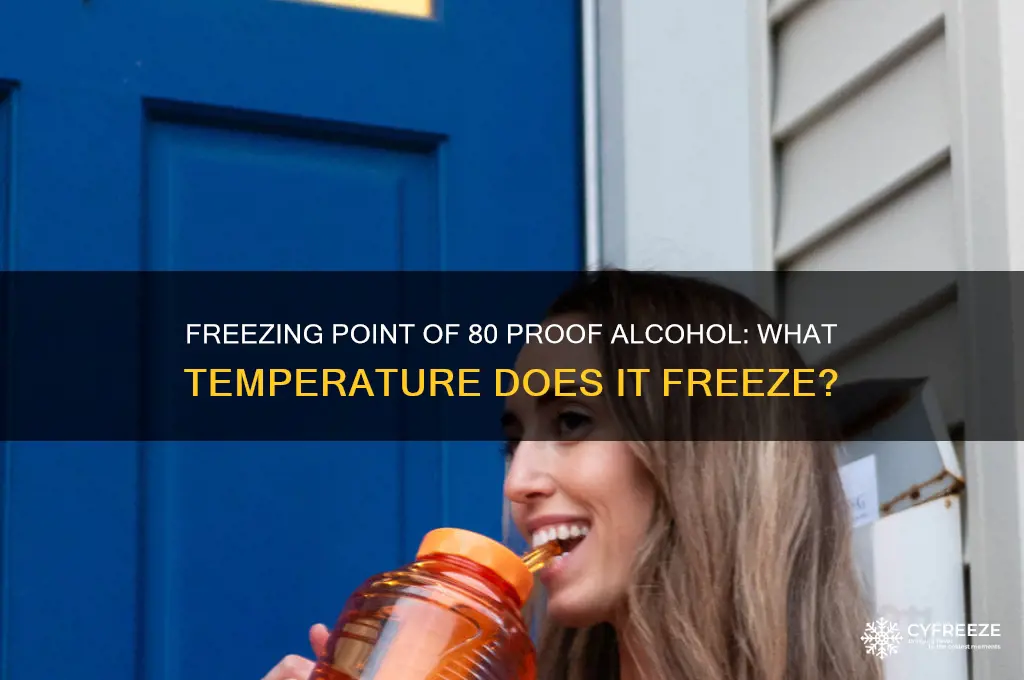 what temperature does 80 proof freeze
