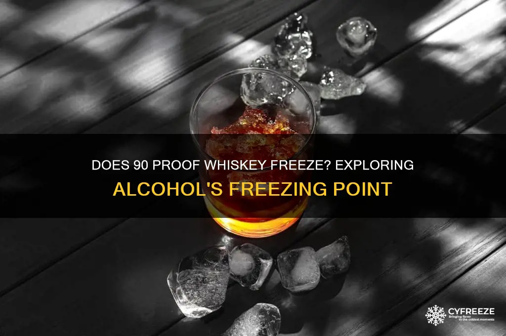 what temperature does 90 proof whiskey freeze