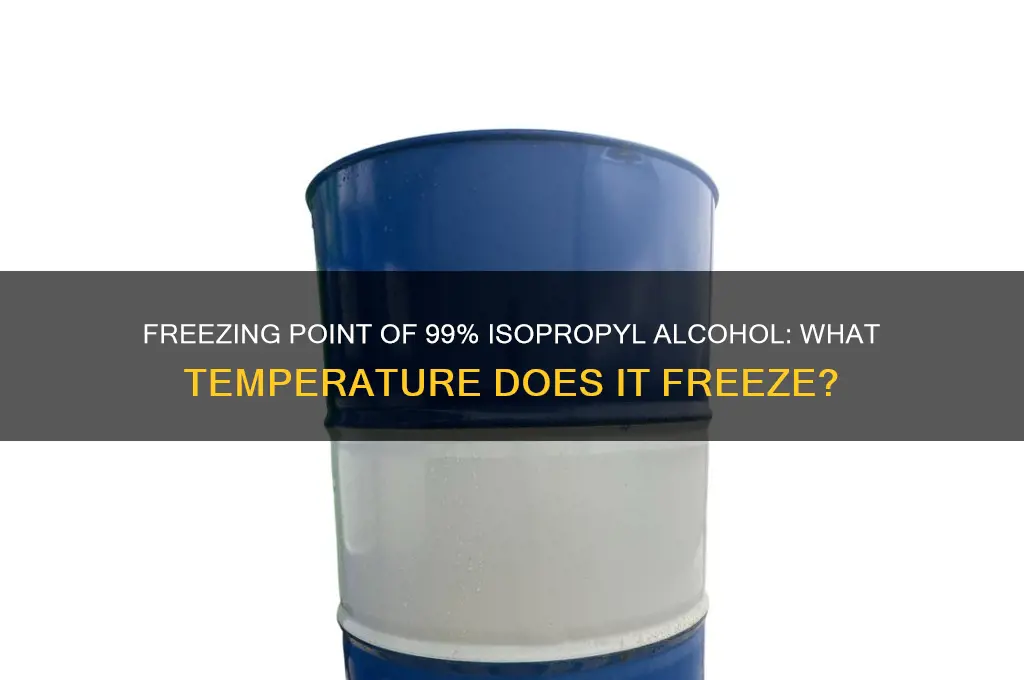 what temperature does 99 isopropyl alcohol freeze