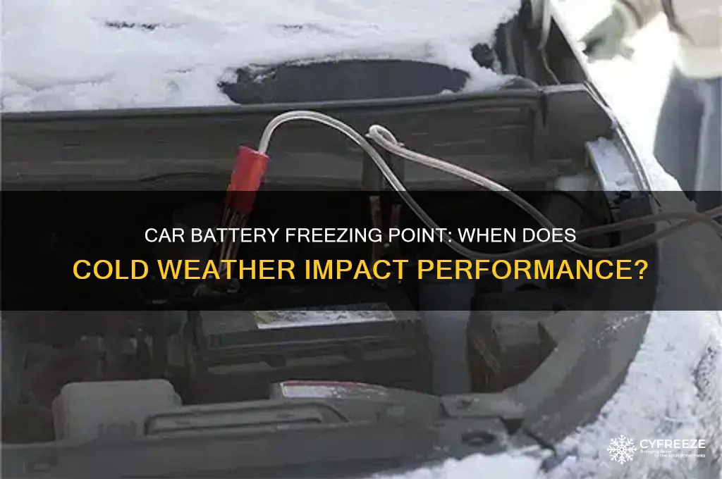 what temperature does a car battery freeze