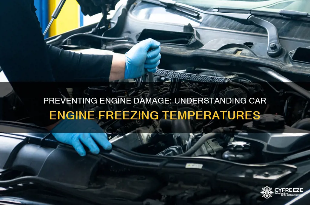 what temperature does a car engine freeze