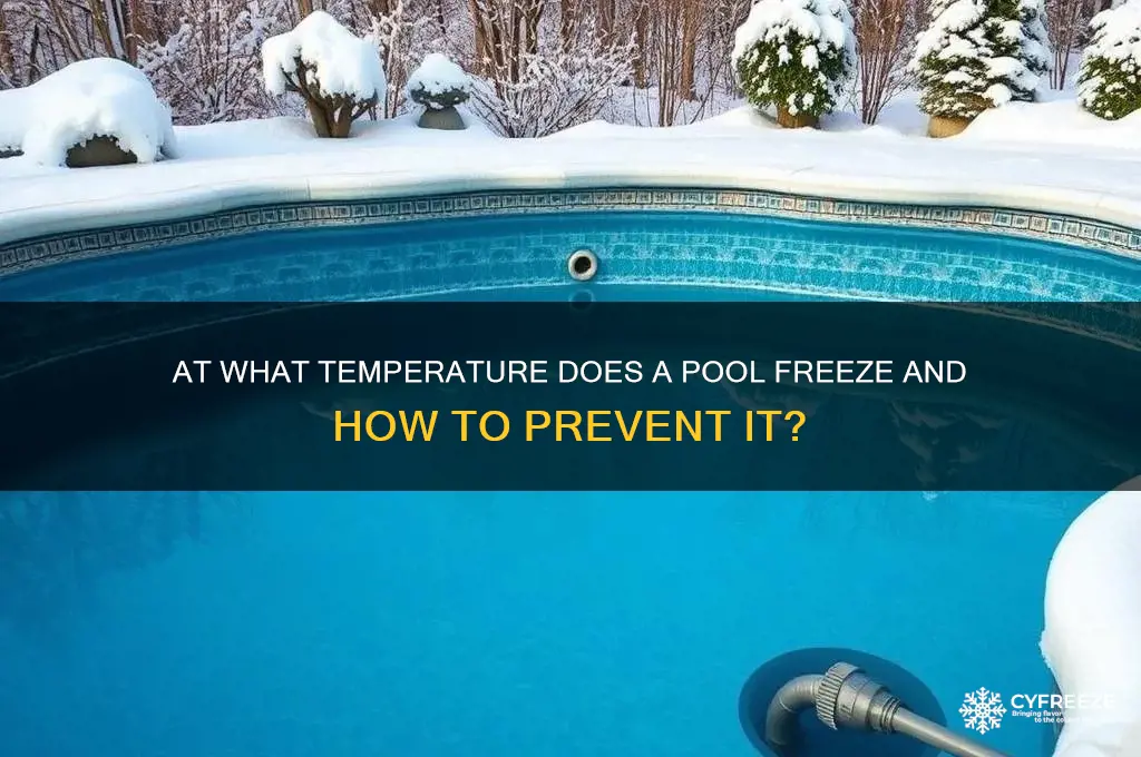 what temperature does a pool freeze