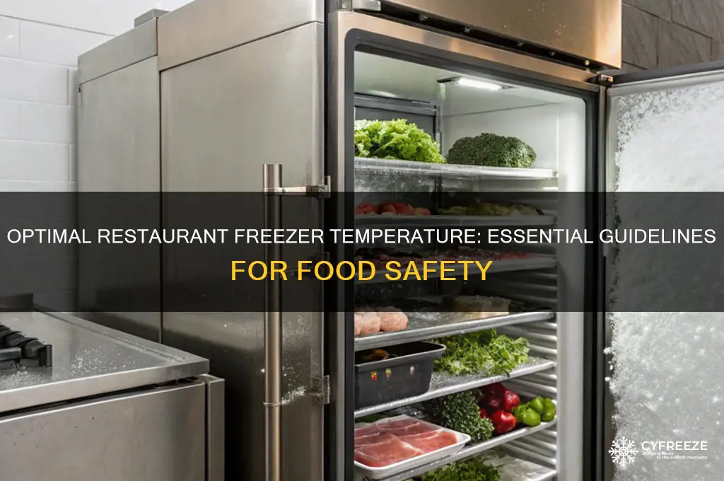what temperature does a restaraunt freezer have to be