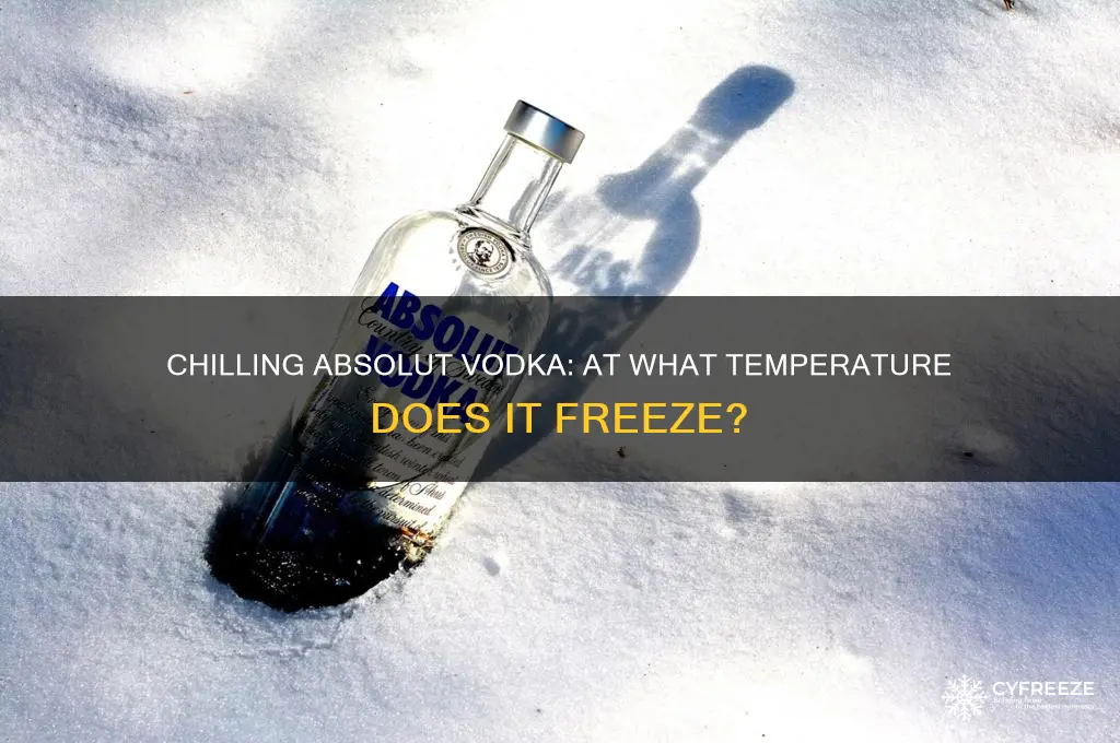 what temperature does absolut vodka freeze