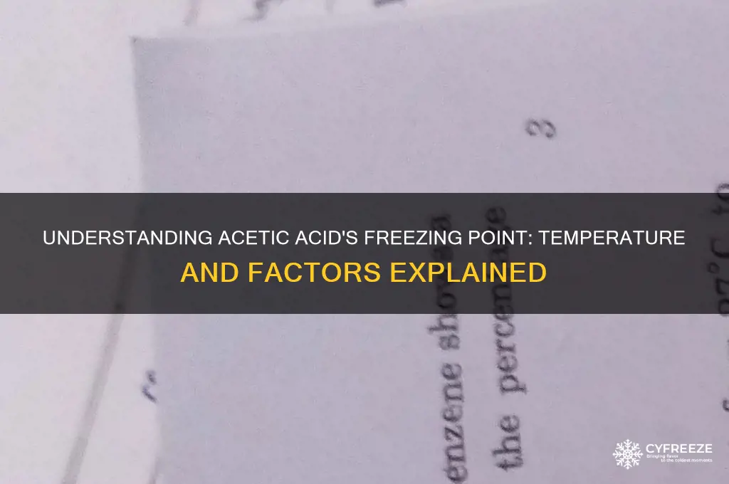 what temperature does acetic acid freeze