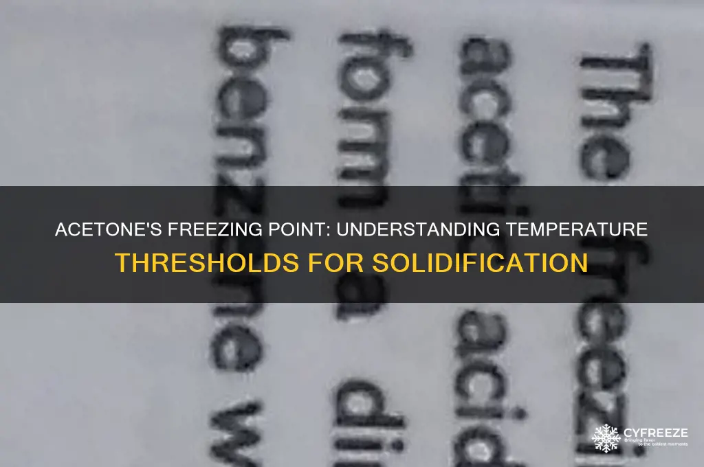 what temperature does acetone freeze