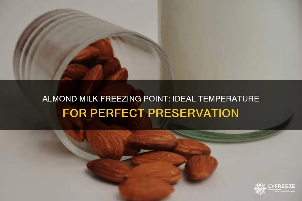 what temperature does almond milk freeze