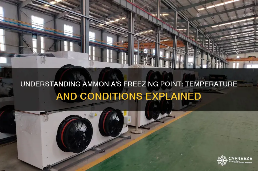 what temperature does amonia freeze