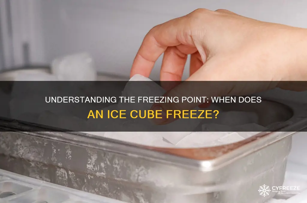 what temperature does an ice cube freeze