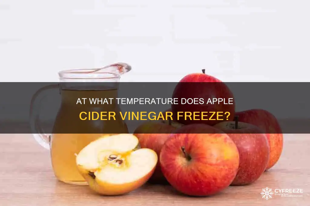 what temperature does apple cider vinegar freeze