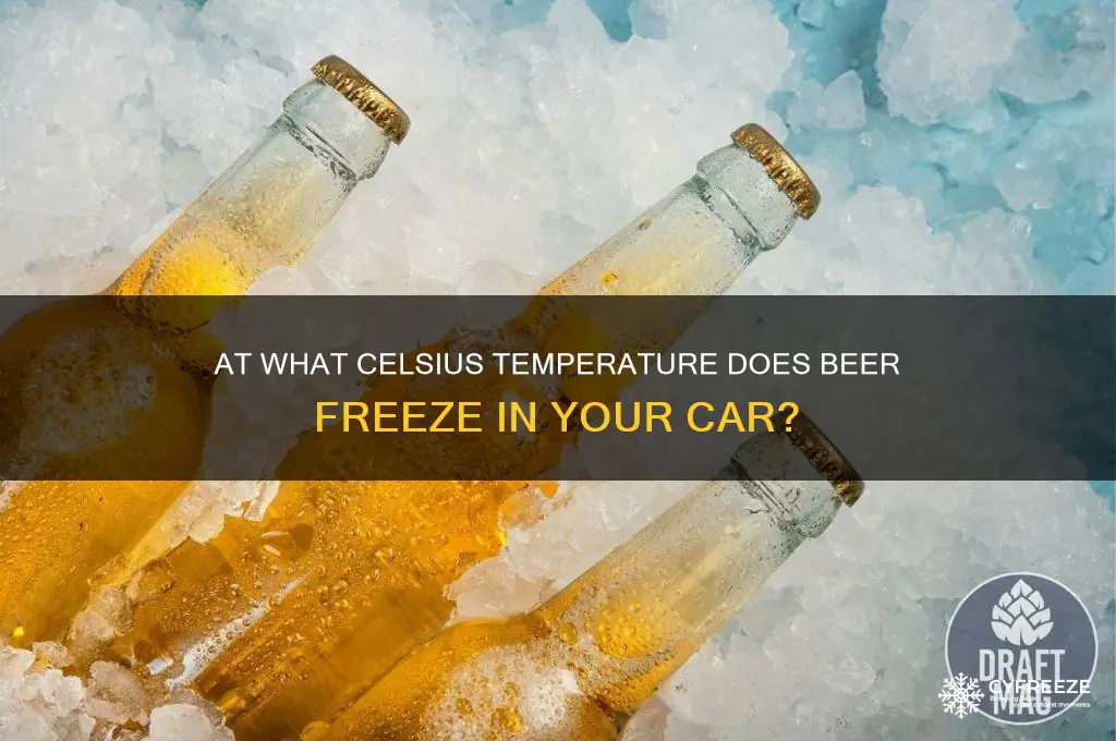 what temperature does beer freeze in a car celsius