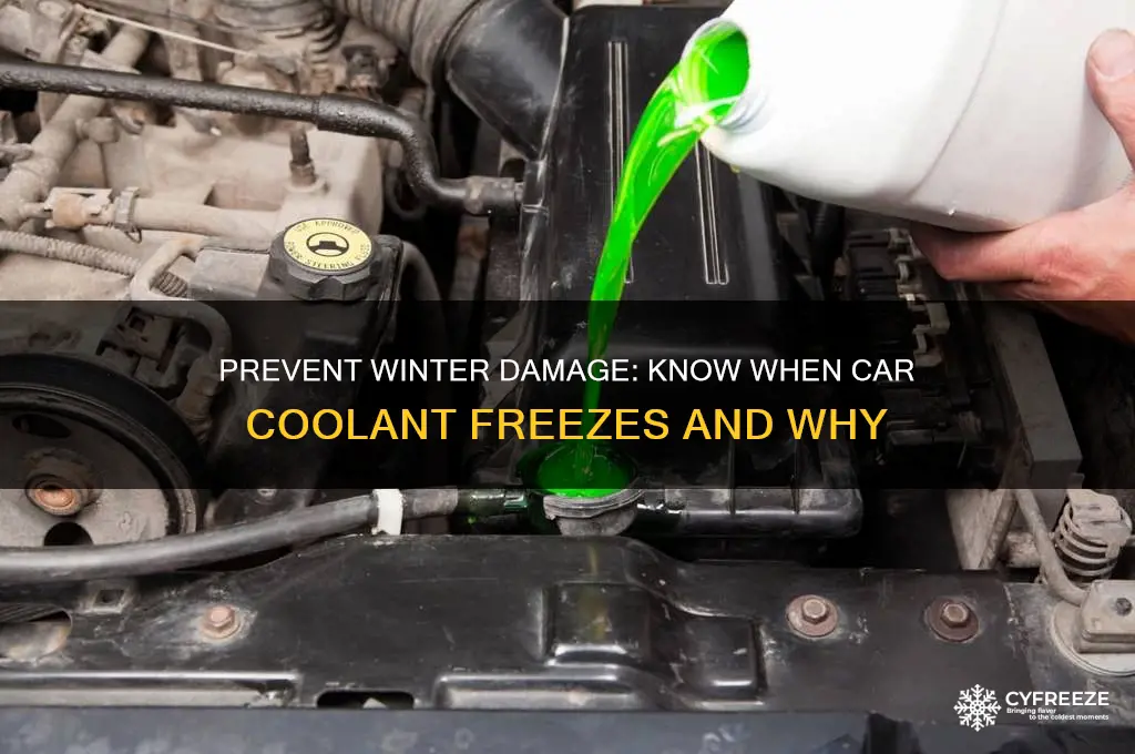 what temperature does car coolant freeze