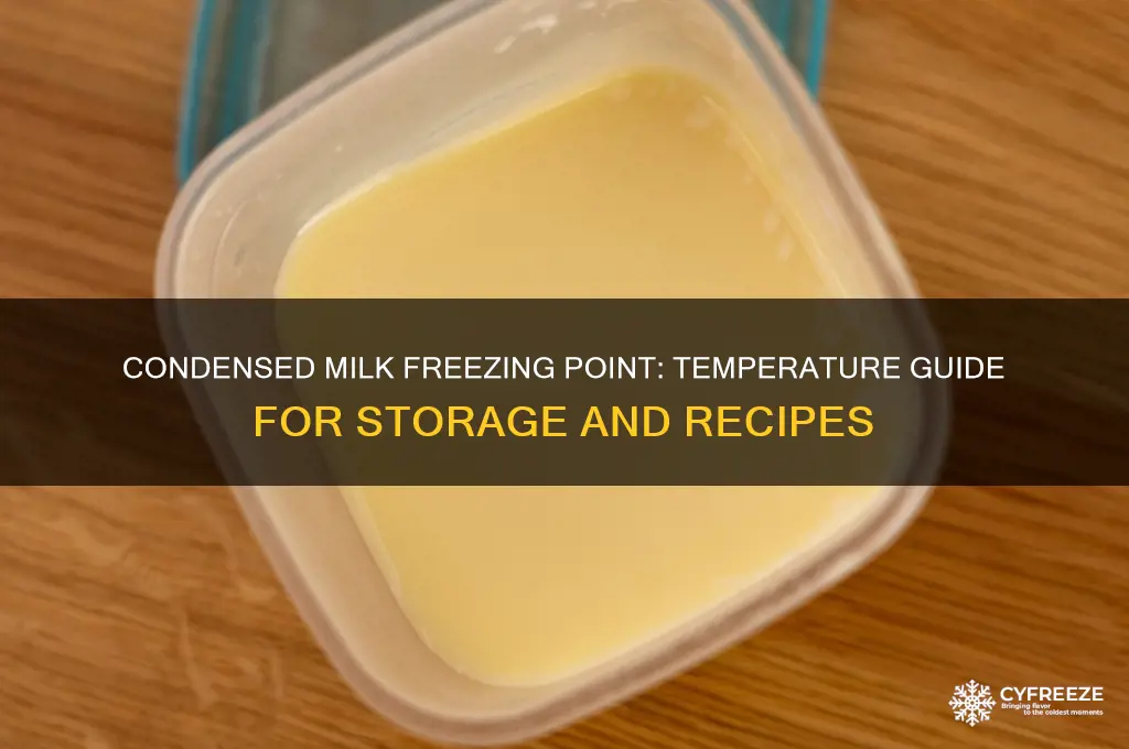 what temperature does condensed milk freeze