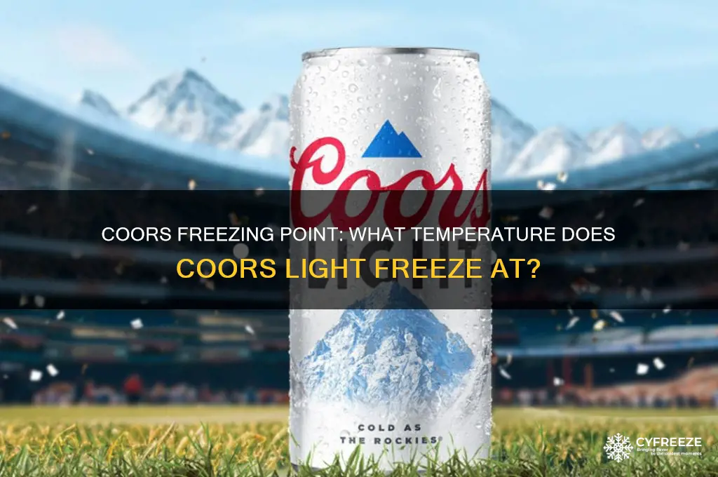 what temperature does coors freeze