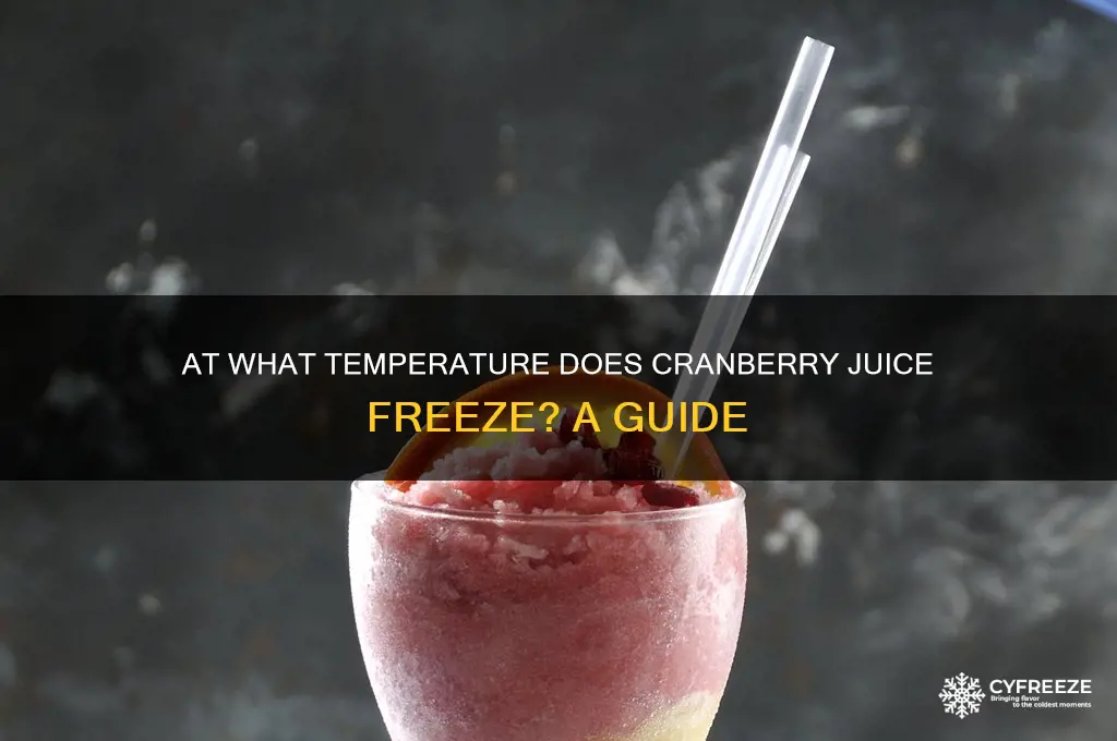 what temperature does cranberry juice freeze