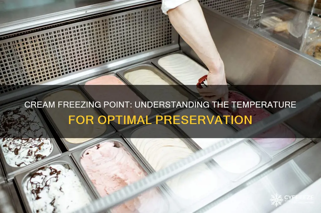 what temperature does cream freeze