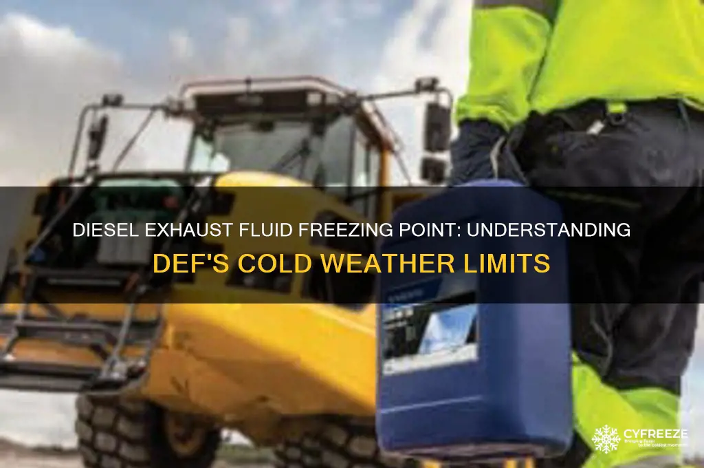 what temperature does diesel exhaust fluid freeze at