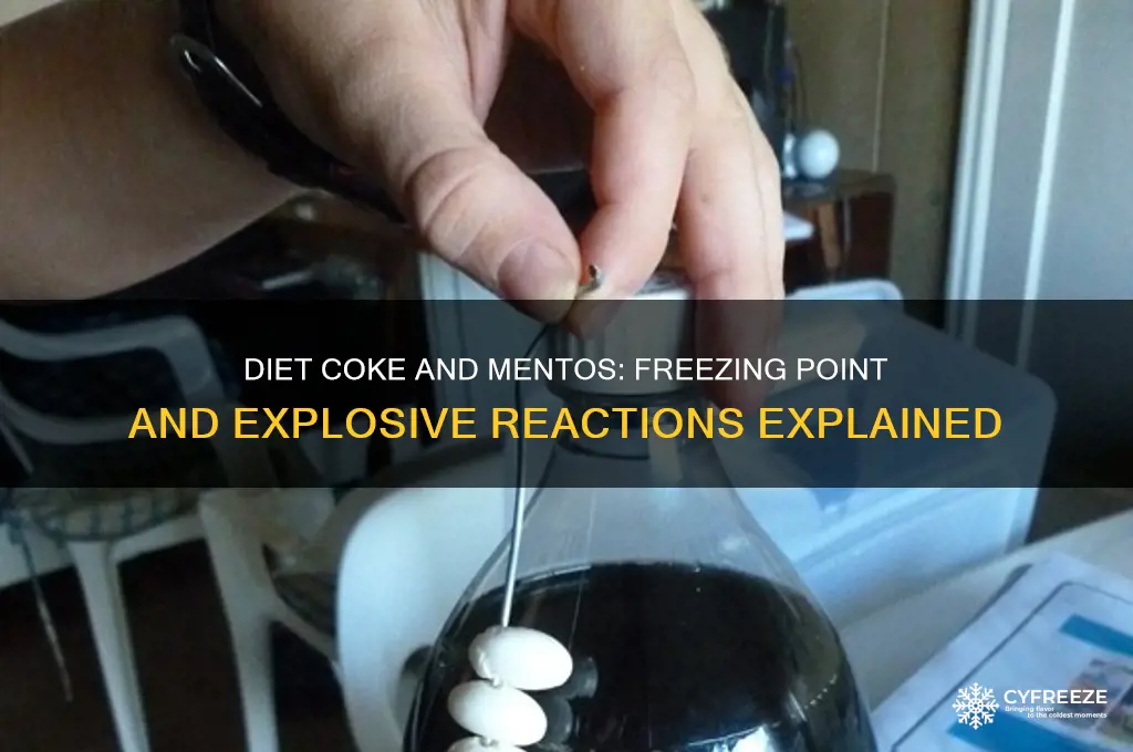 what temperature does diet coke acia freeze and explode