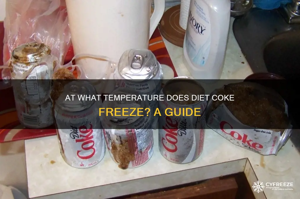 what temperature does diet coke freeze
