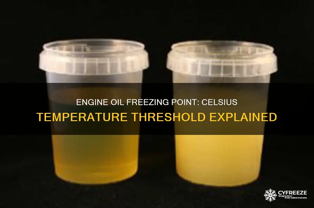 what temperature does engine oil freeze celsius