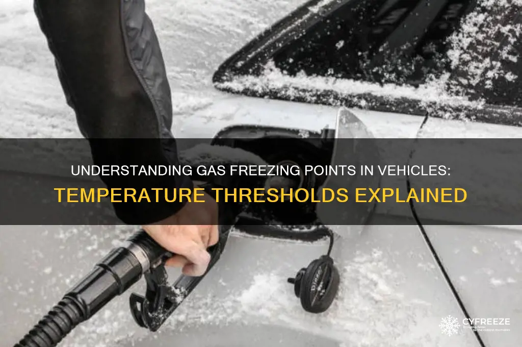 what temperature does gas freeze in a car