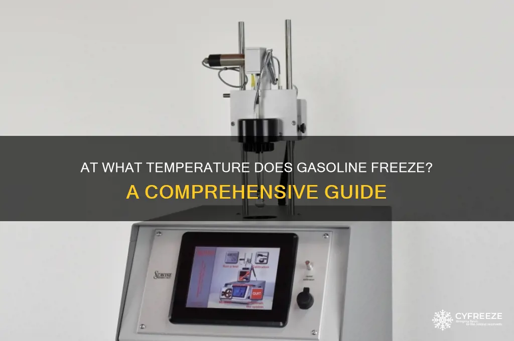 what temperature does gasoline freeze