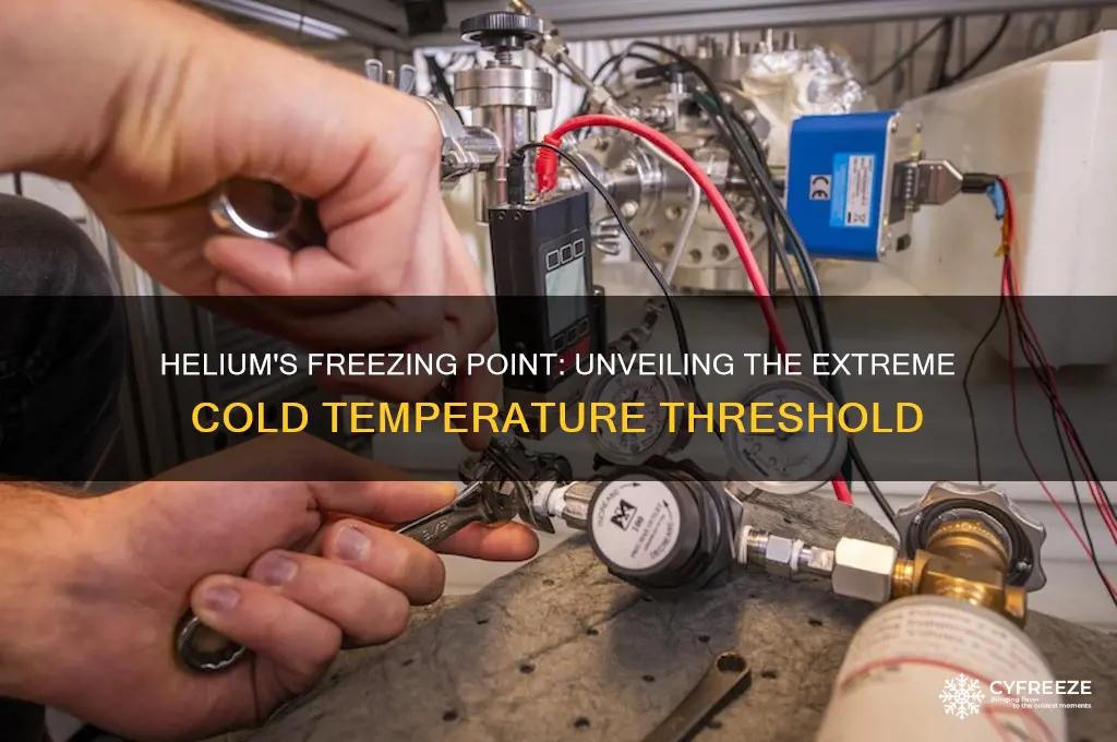 what temperature does helium freeze