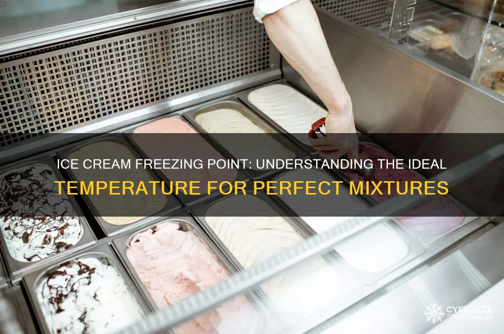 what temperature does ice cream mixtures freeze at