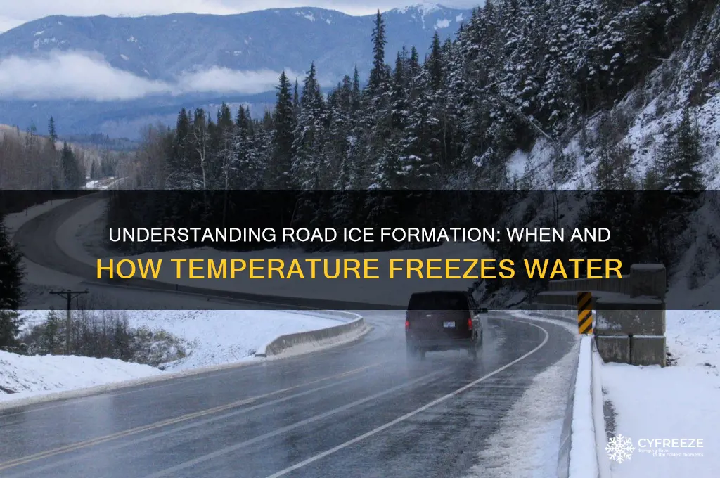 what temperature does ice freeze on roads