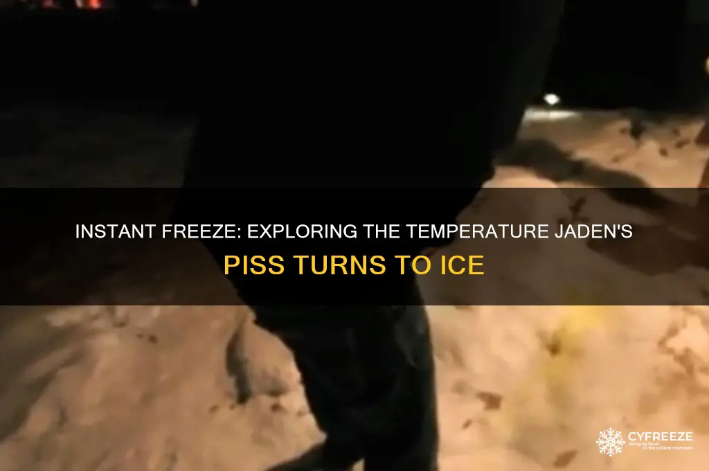 what temperature does jaden piss freeze instantly
