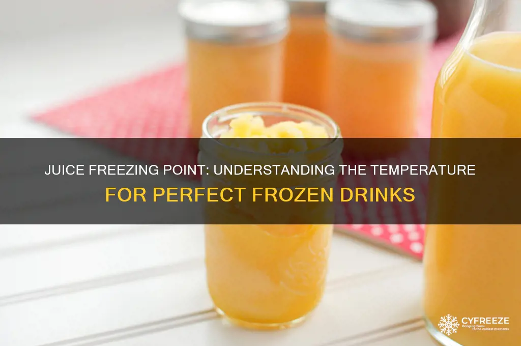 what temperature does juice freeze