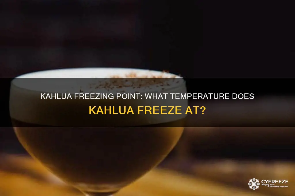 what temperature does kahlua freeze
