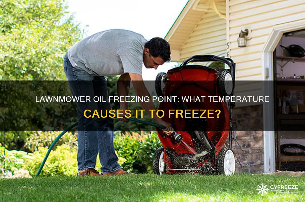 what temperature does lawnmower oil freeze