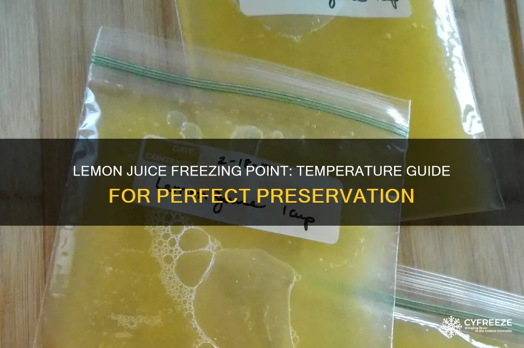what temperature does lemon juice freeze