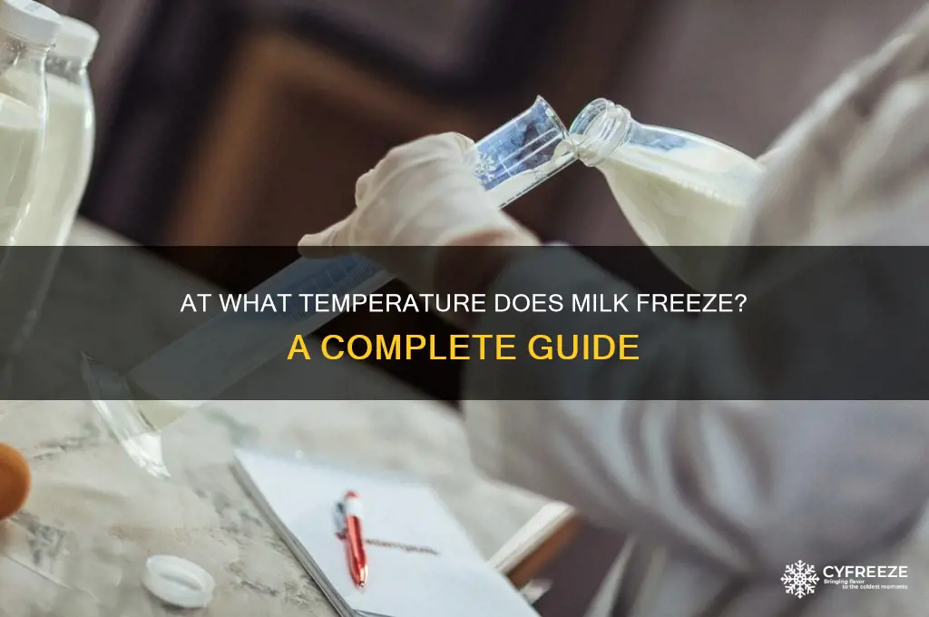 what temperature does milk freeze