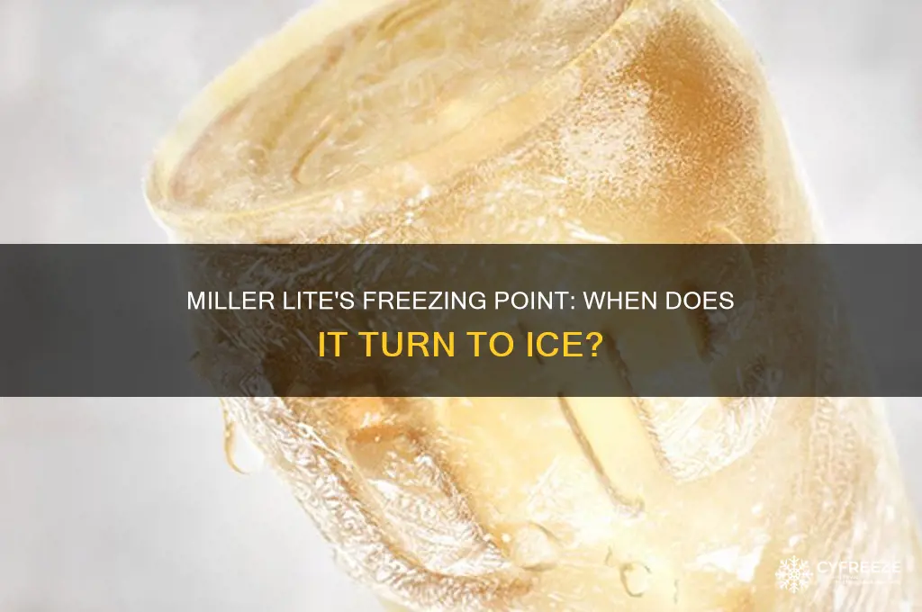 what temperature does miller lite freeze