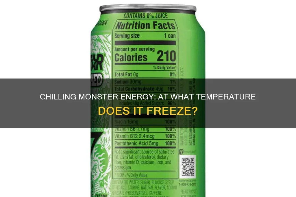 what temperature does monster energy freeze