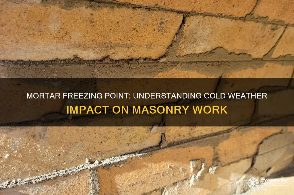 what temperature does mortar freeze