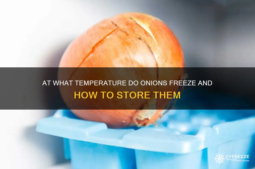 what temperature does onions freeze at