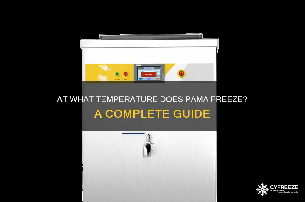 what temperature does pama freeze