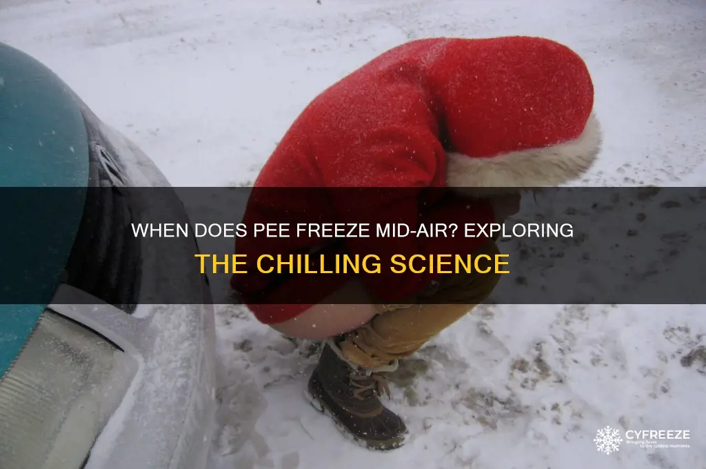 what temperature does pee freeze before it hits the ground