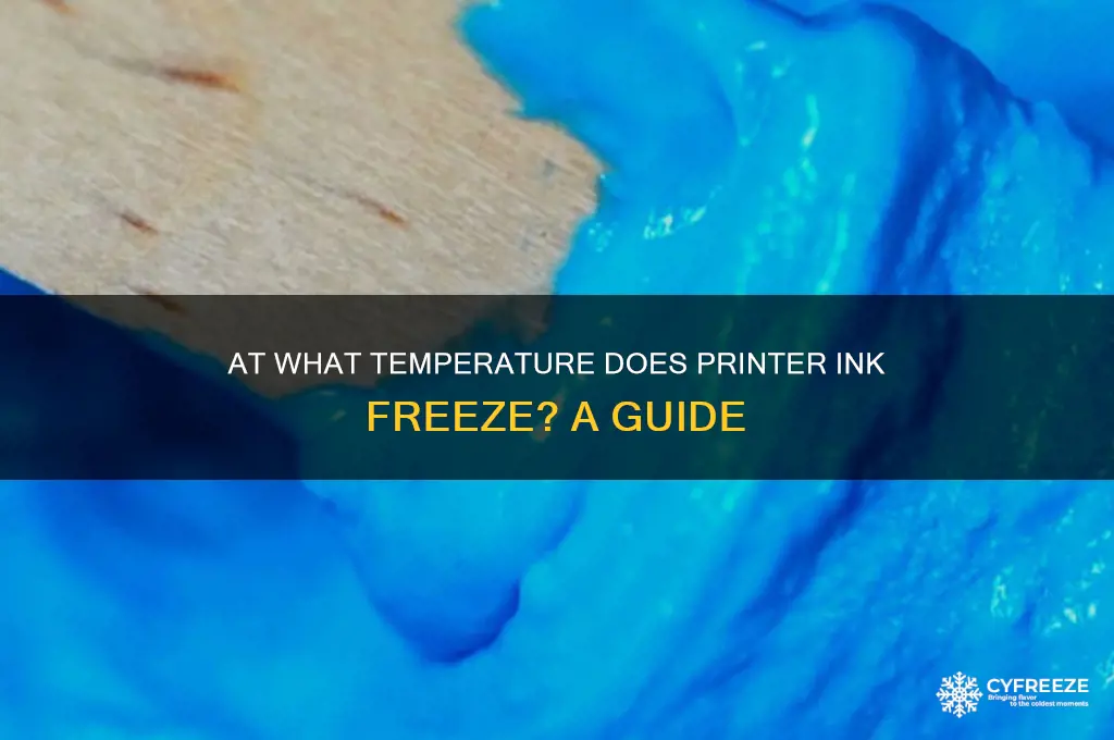 what temperature does printer ink freeze
