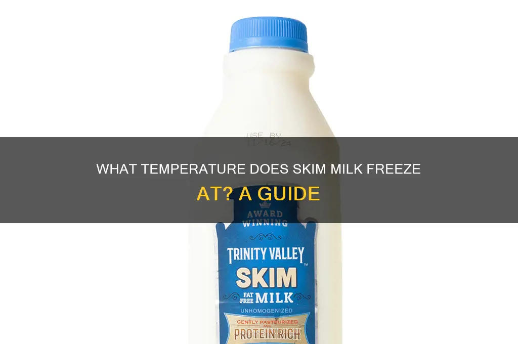 what temperature does skim milk freeze at