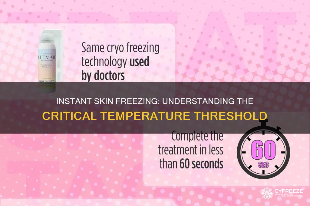 what temperature does skin freeze instantly
