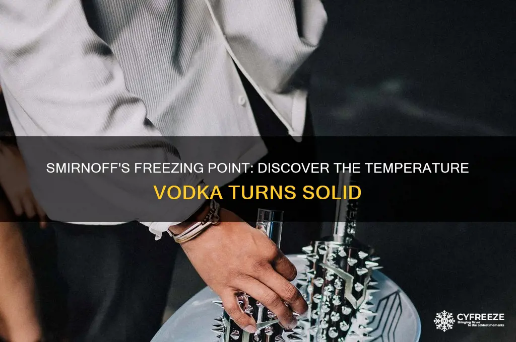 what temperature does smirnoff freeze at